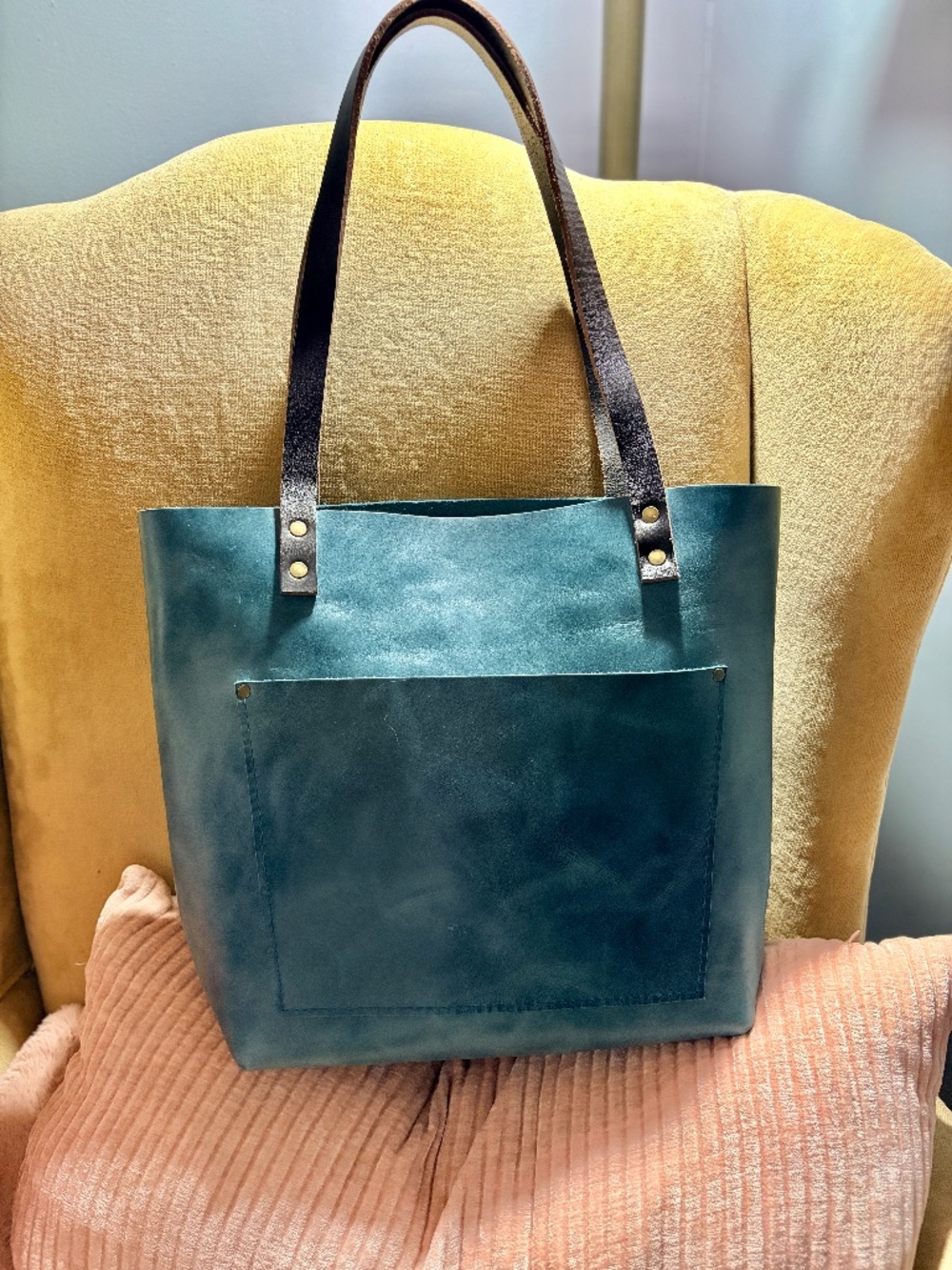 Portland Leather Goods Small Tote Cowboy Jeans Blue
